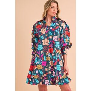 Floral Multicolor Ruffle Dress